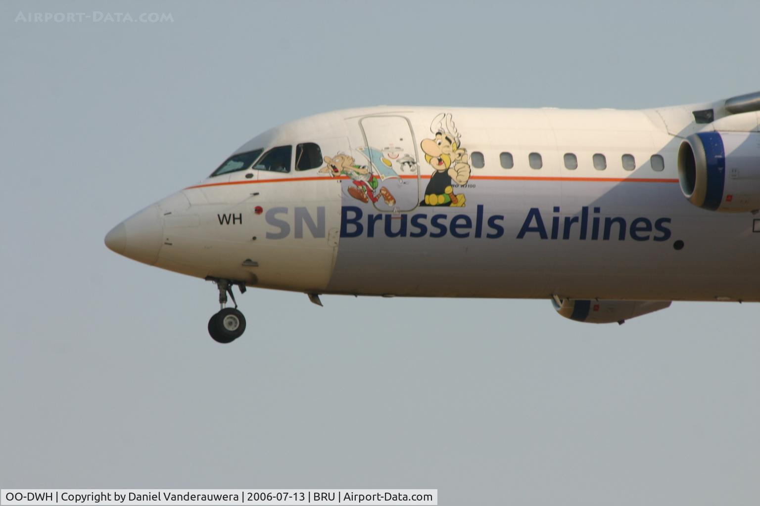OO-DWH, 1998 British Aerospace Avro 146-RJ100 C/N E3340, currently with Asterix cartoon hero