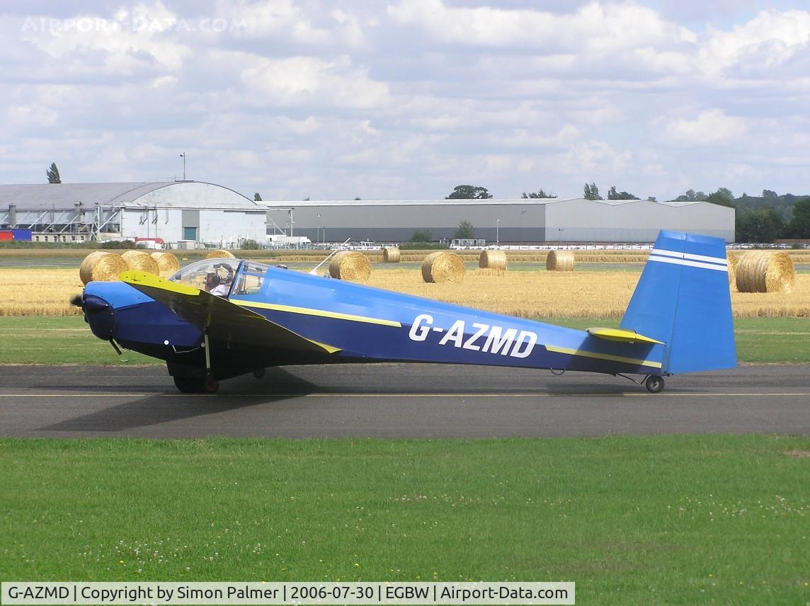 G-AZMD, 1972 Slingsby T-61C Falke C/N 1758, Falke motorglider taxiing in at Wellesbourne