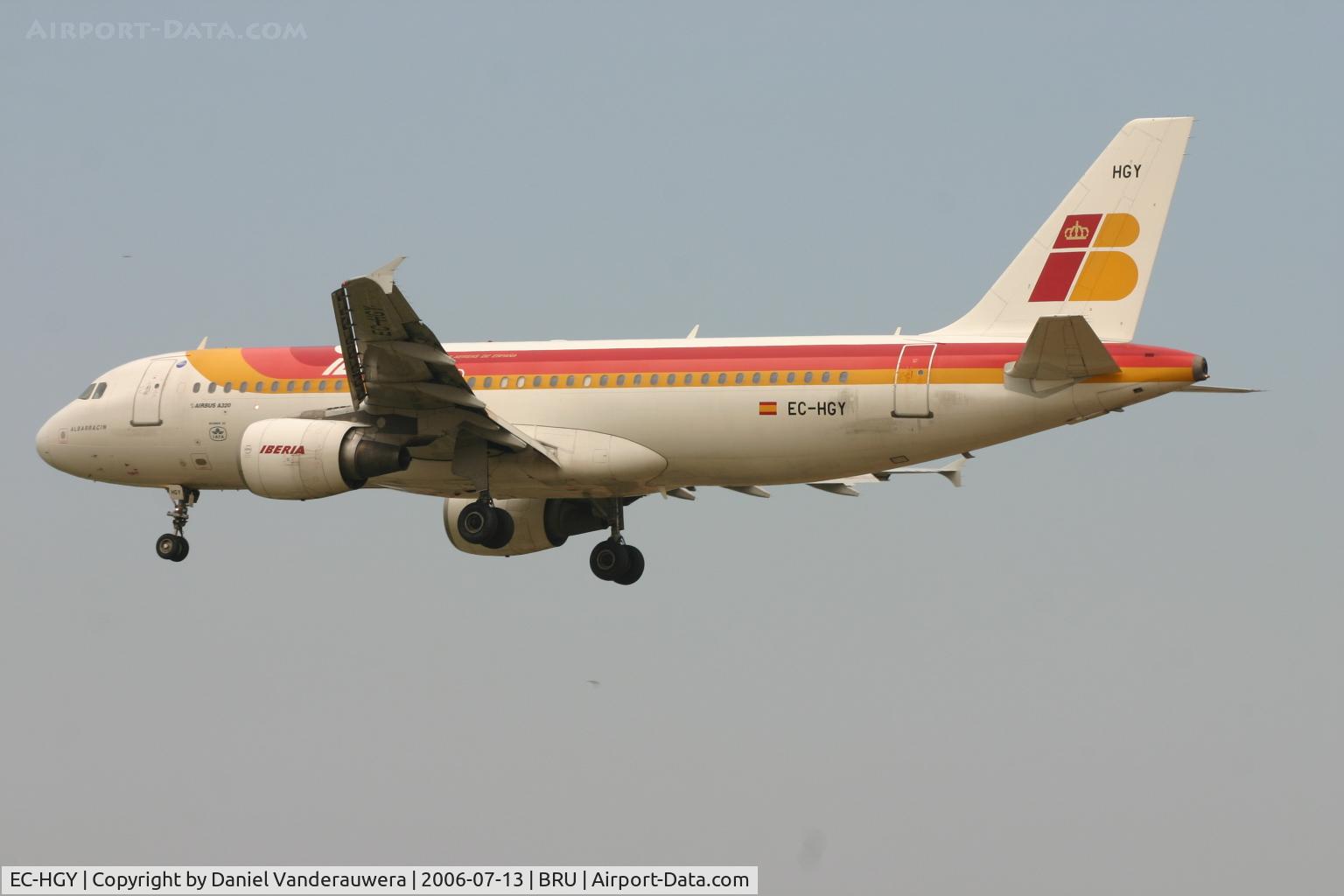 EC-HGY, 2000 Airbus A320-214 C/N 1200, arrival of ALBARRACIN (flight IB4220) to rwy 25L