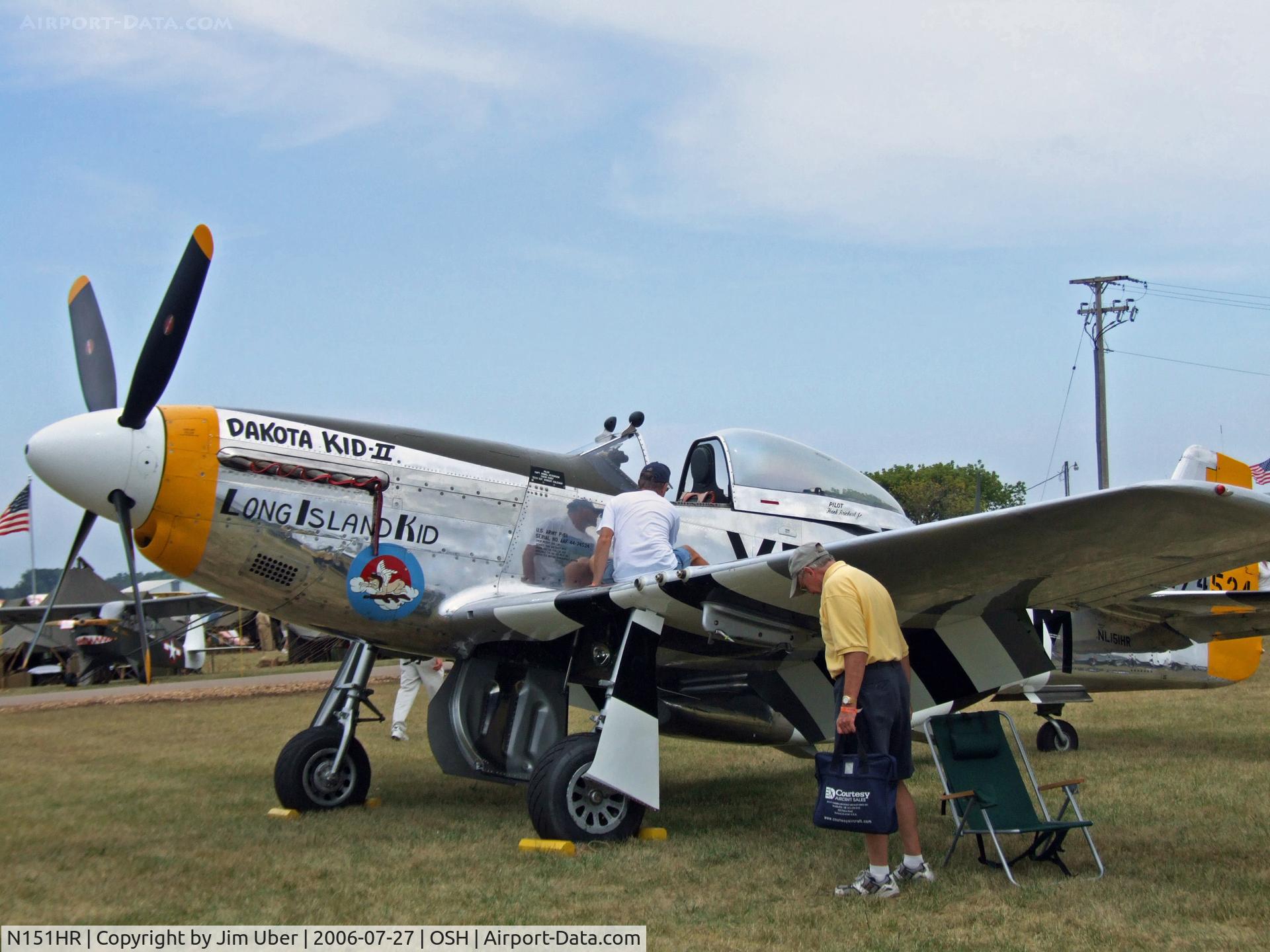 N151HR, 1945 North American P-51D Mustang C/N 12241064, Always polishing; at Airventure 2006