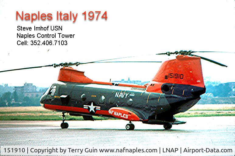 151910, Boeing Vertol CH-46D Sea Knight C/N 2058, Tarmac NAF Naples ITaly