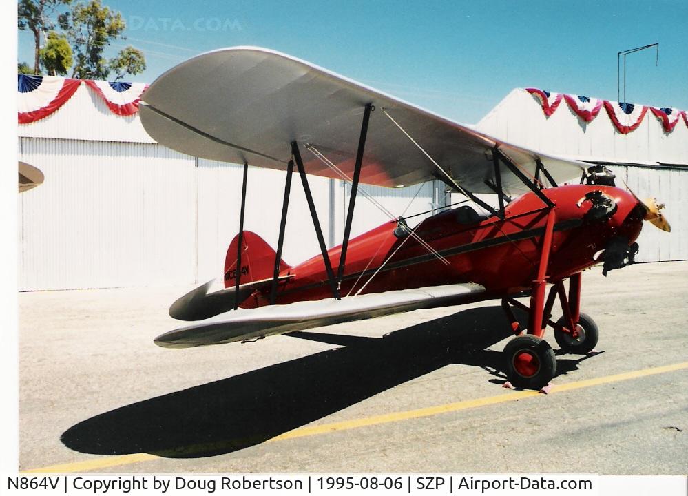 N864V, 1930 Waco INF C/N 3265, 1930 Waco INF, Kinner B5 125 Hp, 3 place rare engined version
