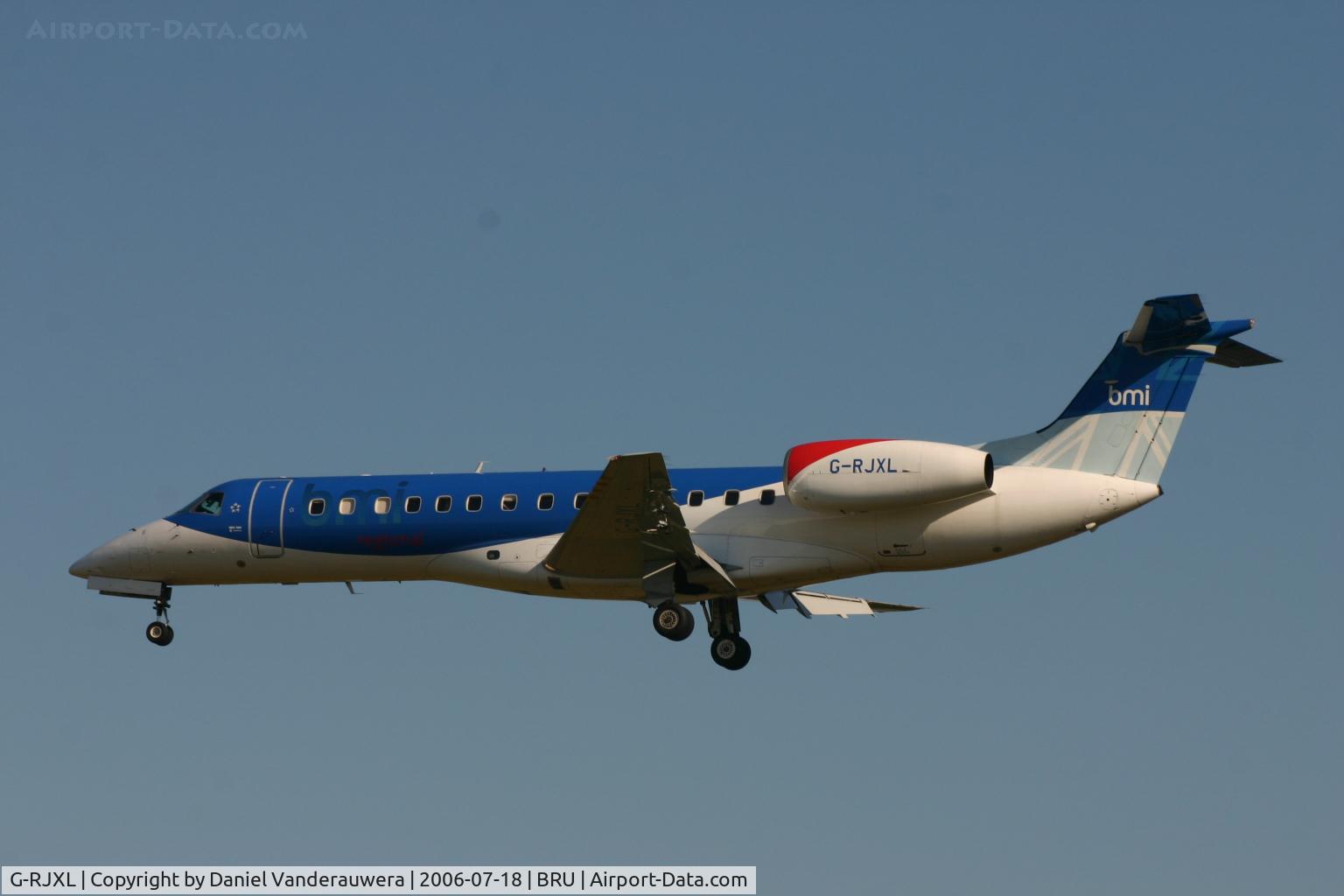 G-RJXL, 2001 Embraer ERJ-135ER (EMB-135ER) C/N 145376, arrival of flight BD611 from Leeds (UK)