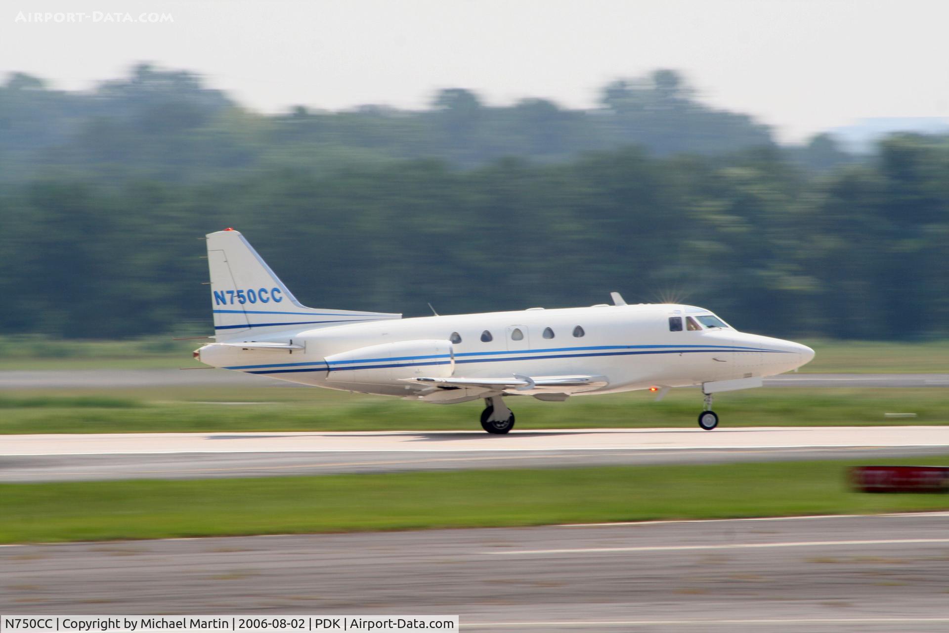 N750CC, 1980 Rockwell International NA-265-65 Sabreliner 65 C/N 465-37, Departing Runway 20L