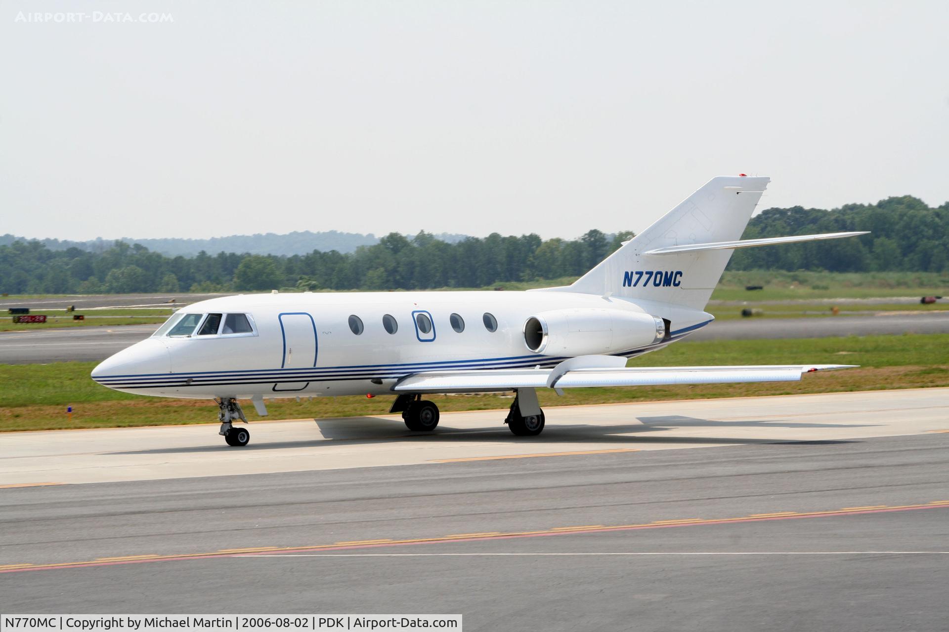 N770MC, 1975 Dassault Falcon (Mystere) 20F C/N 330, Taxing from Mercury Air Service