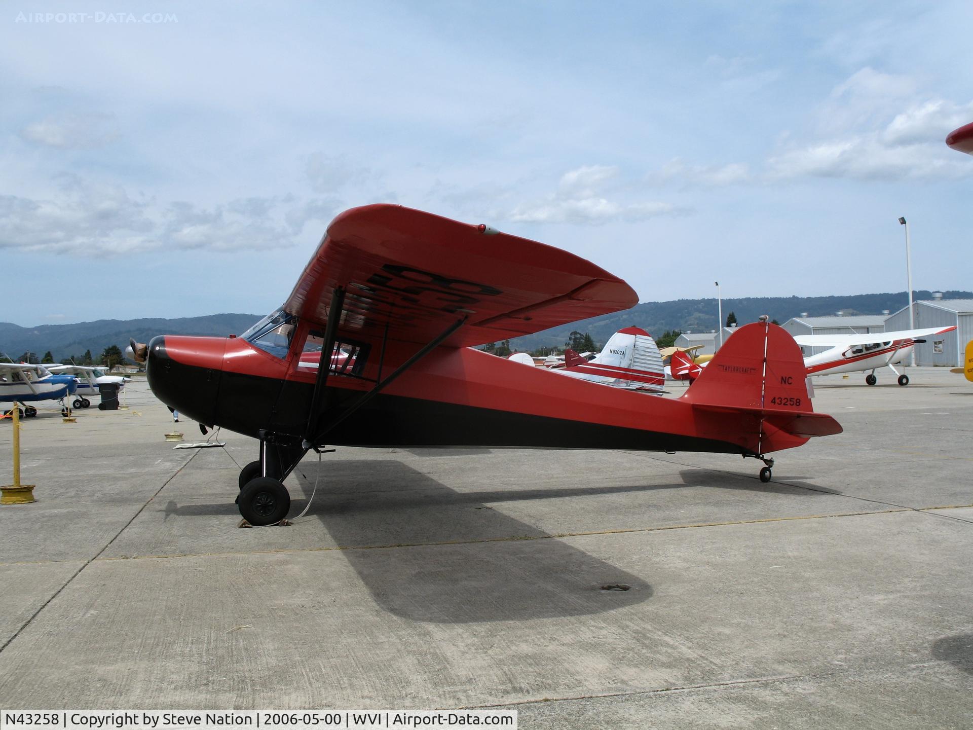 N43258, 1946 Taylorcraft BC12-D C/N 6917, 1946 Taylorcraft BC-12D @ Watsonville Municipal Airport, CA