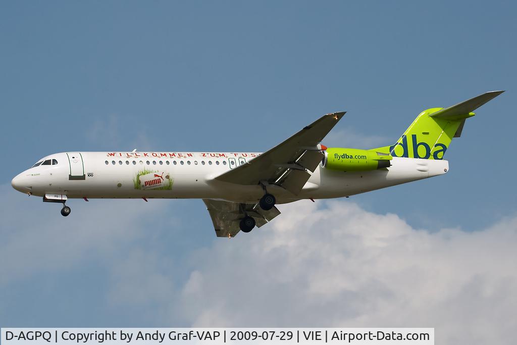 D-AGPQ, 1991 Fokker 100 (F-28-0100) C/N 11338, On short final RWY34.