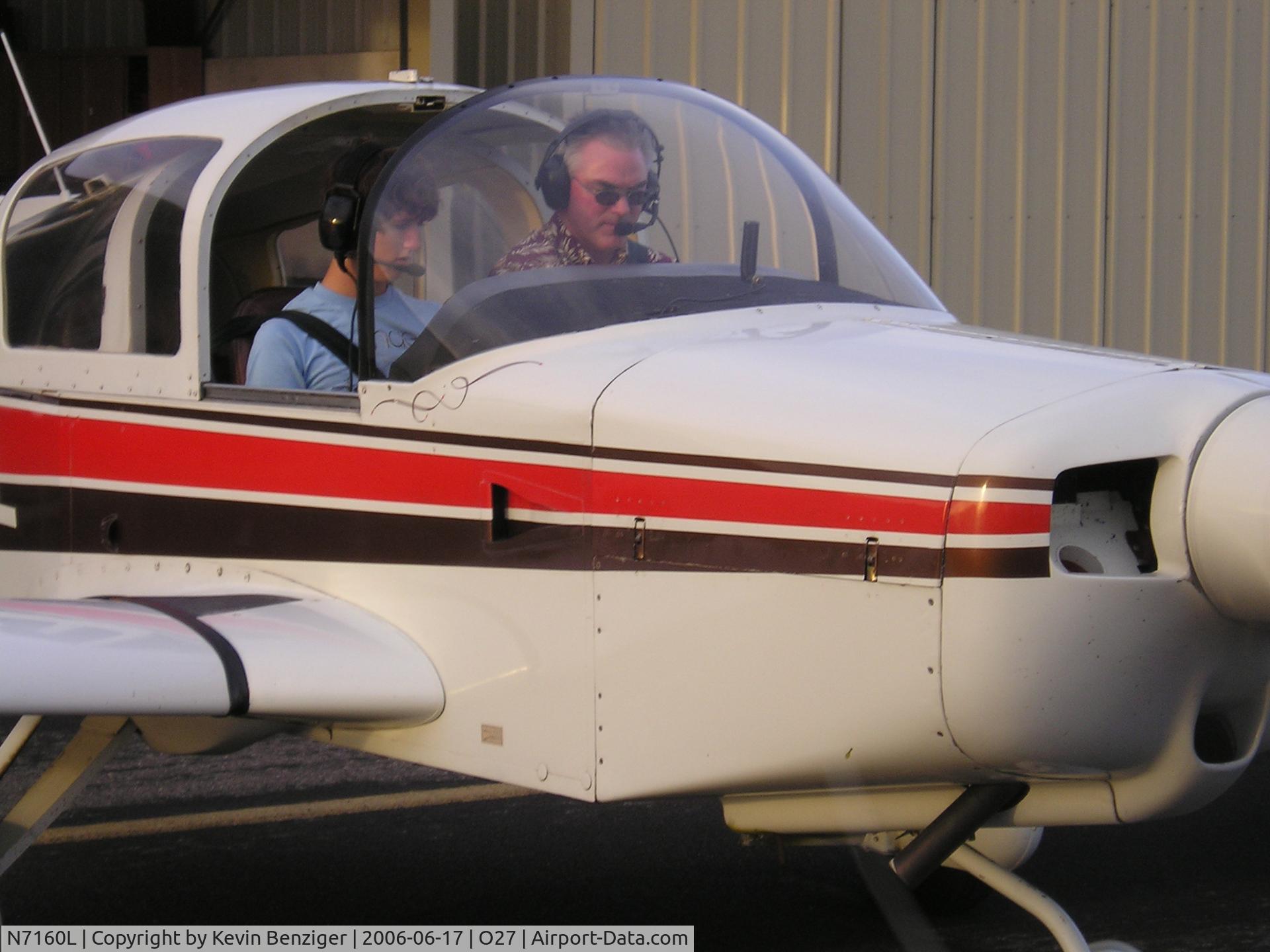 N7160L, 1973 Grumman American AA-5 Traveler C/N AA5-0460, Tyler Benziger's first flight in N7160L with Kevin Haslebacher