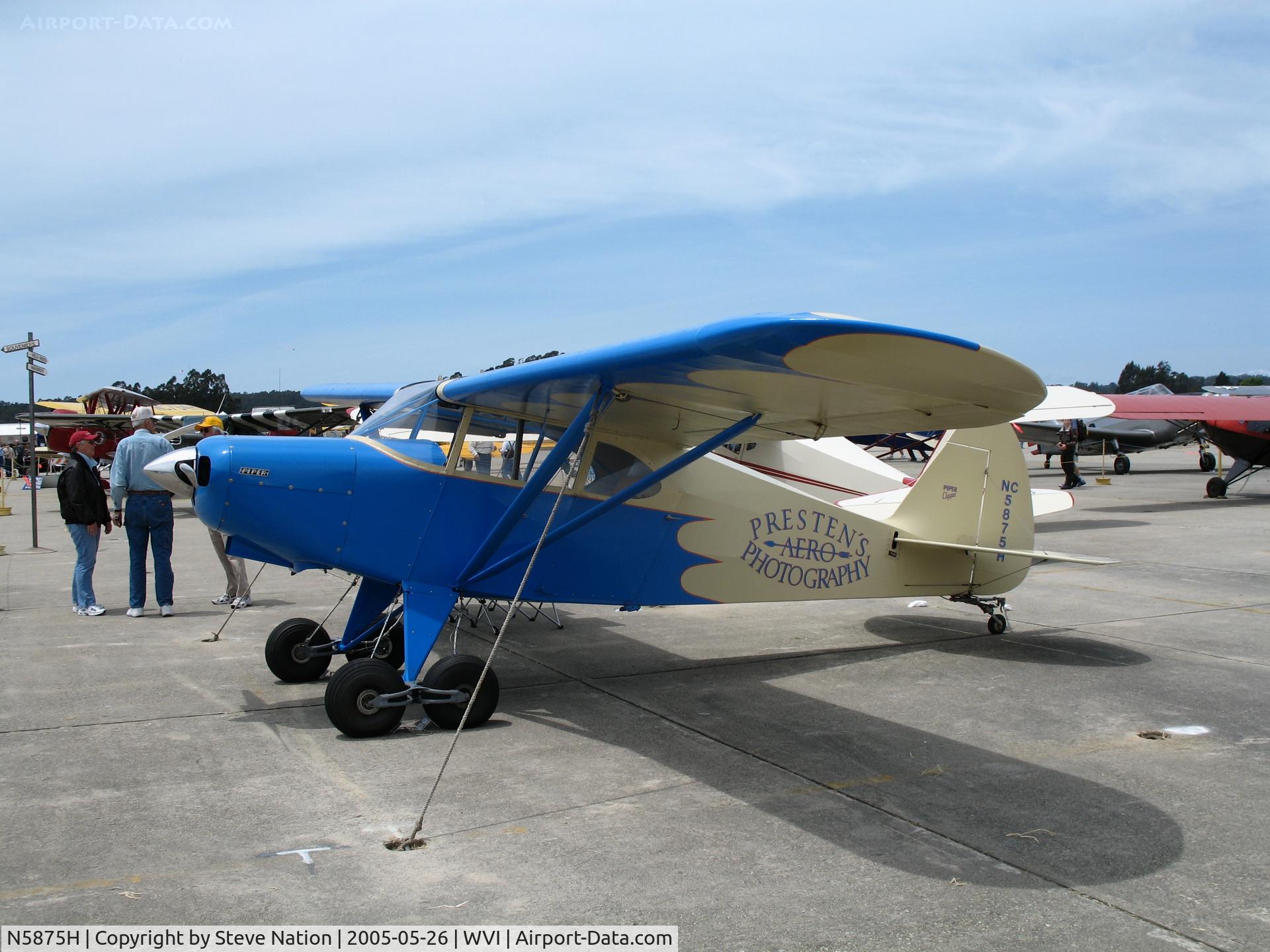 N5875H, 1949 Piper PA-16 Clipper C/N 16-493, 1949 Piper PA-16 as NC5875H note the wheels! @ fly-in Watsonville, CA