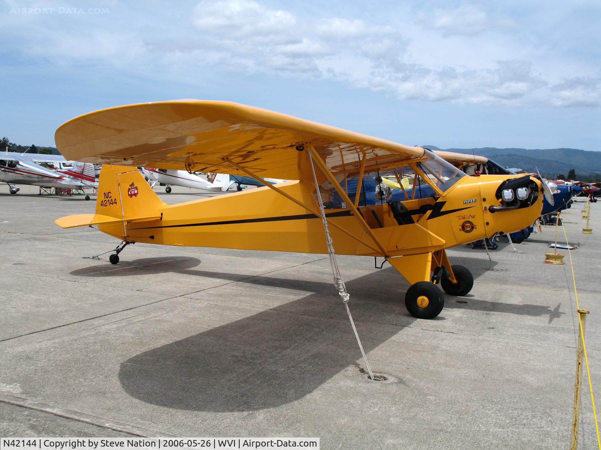 N42144, 1947 Piper J3C-65 Cub Cub C/N 14373, 1947 Piper J3C-65 Cub as NC42144 @ fly-in Watsonville, CA