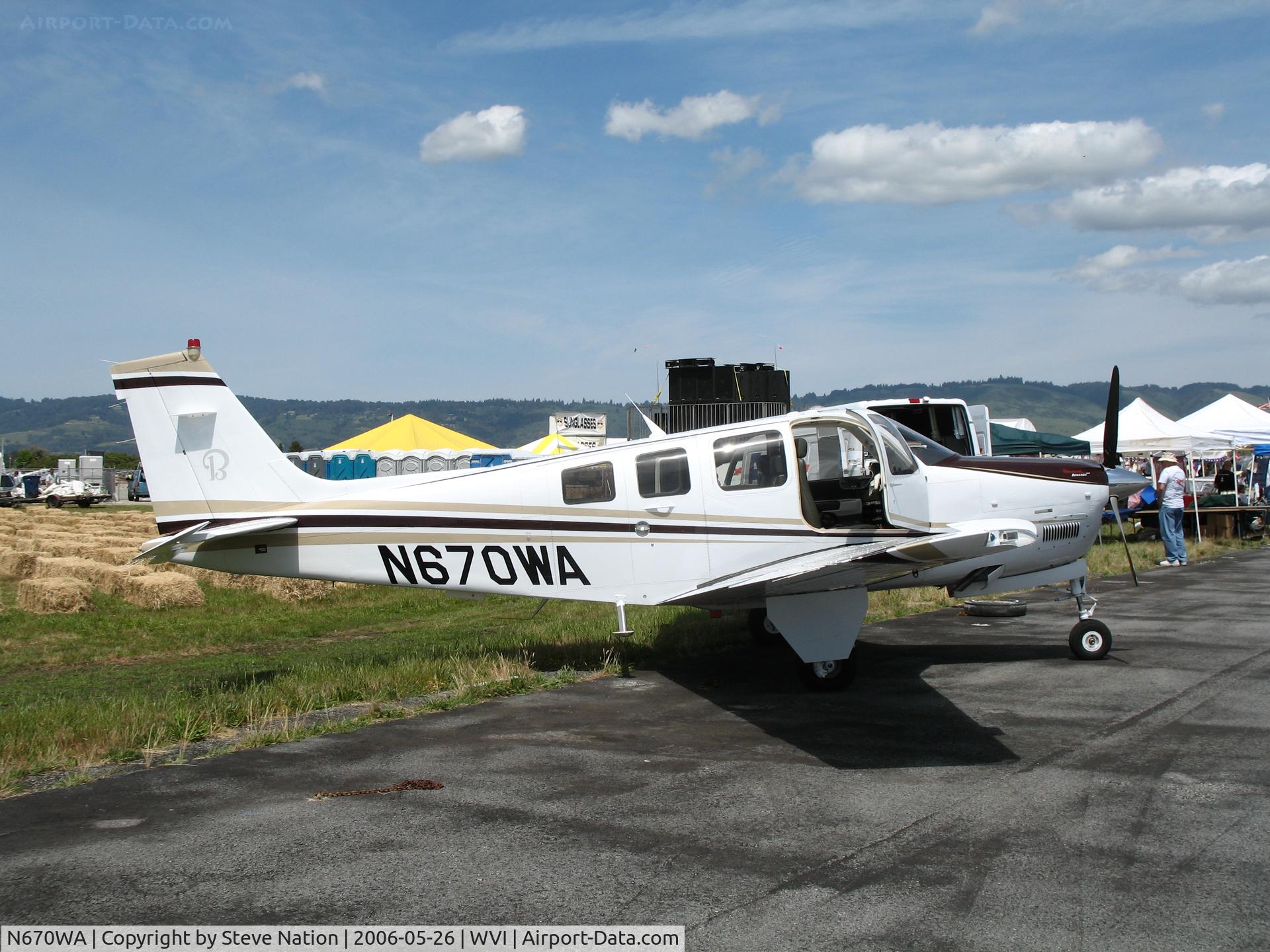 N670WA, 2005 Beech G36 Bonanza C/N E-3670, Woodland Aviation (demo) 2006 Raytheon G36 Bonanza @ fly-in Watsonville, CA