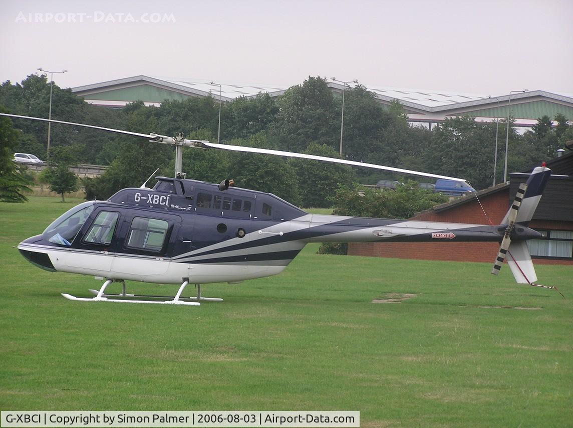 G-XBCI, 1997 Bell 206B JetRanger III C/N 4466, Bell JetRanger III visiting a hotel in Northampton
