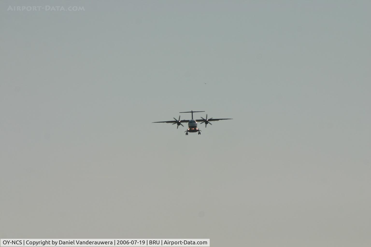 OY-NCS, 1996 Dornier 328-110 C/N 3070, flight BA8221 is on approach to rwy 25L