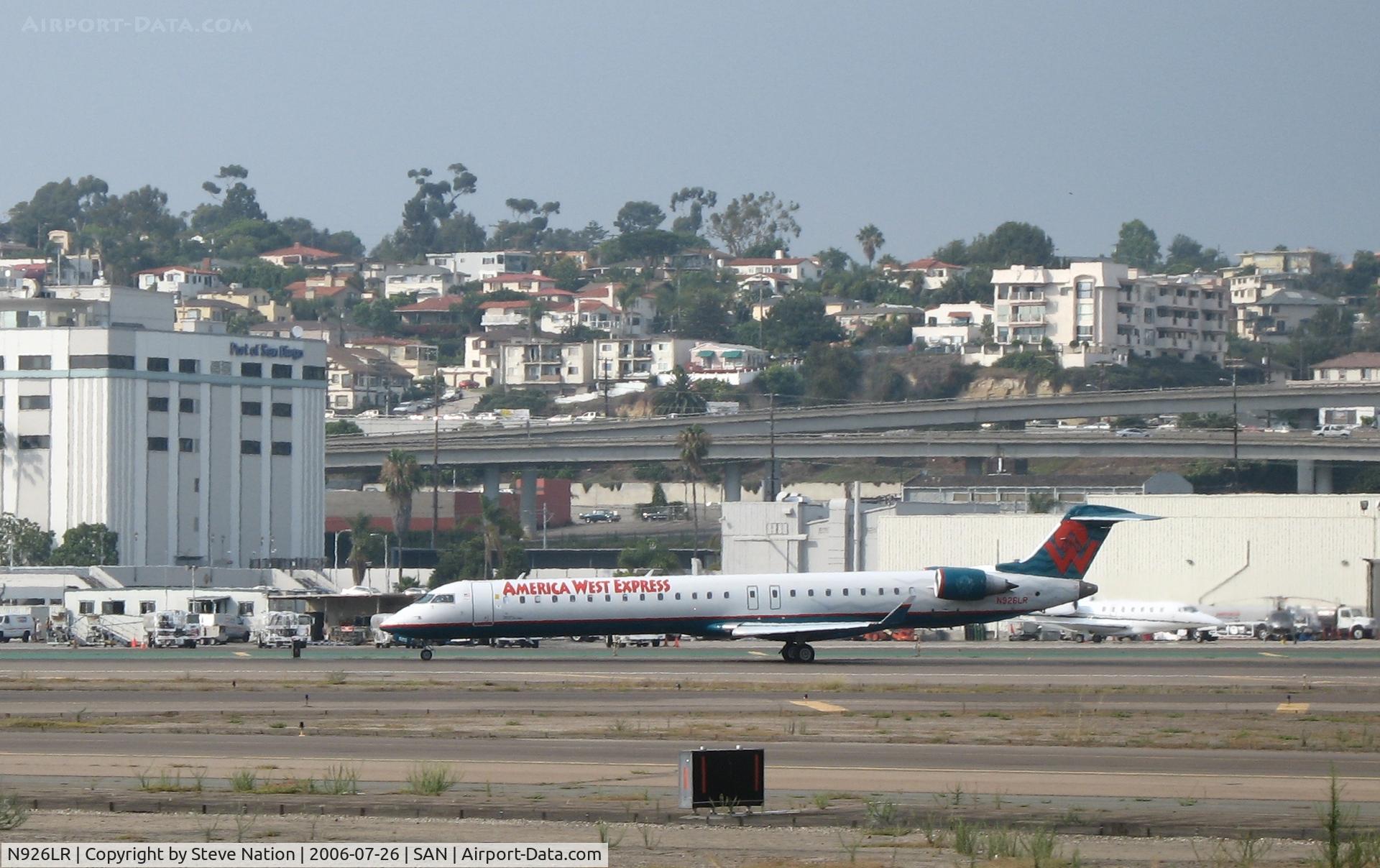 N926LR, 2004 Bombardier CRJ-900ER (CL-600-2D24) C/N 15026, America West Express CL600-2D24 taking-off @ San Diego, CA