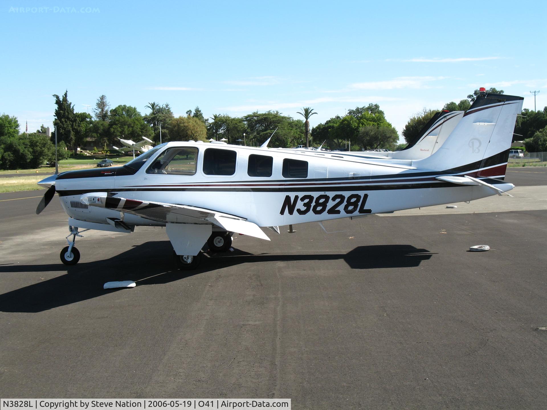 N3828L, Raytheon Aircraft Company G36 C/N E-3649, Brand new Woodland Avn Raytheon A36 Bonanza @ Watts-Woodland Airport, CA