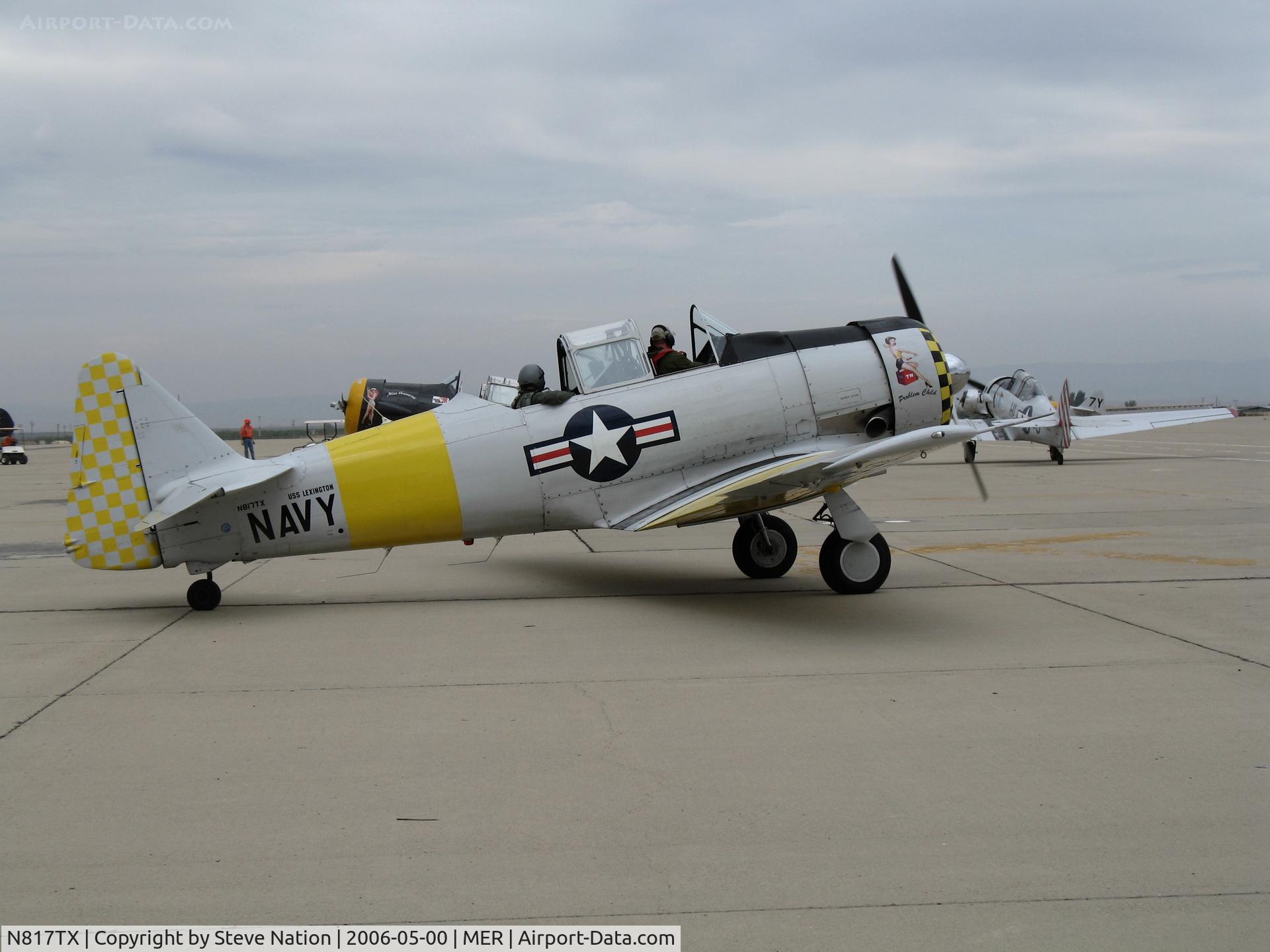 N817TX, 1942 North American AT-6D Texan C/N 88-18022 (42-86241), North American AT-6D taxying in at WCFC painted as SNJ-2 USS Lexington