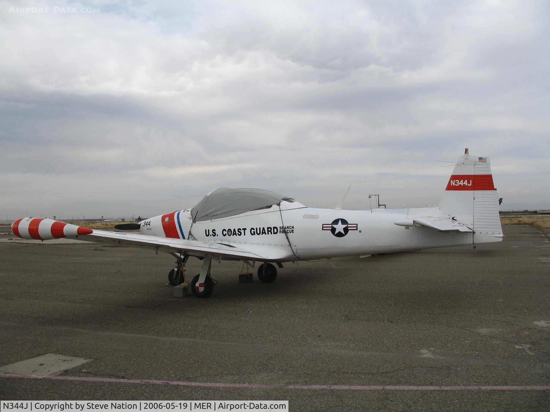 N344J, 1947 North American Navion (NA-145) C/N NAV4-196, 1947 North American Navion A as U. S. Coast Guard Search Rescue in lousy weather @ Castle AFB, CA