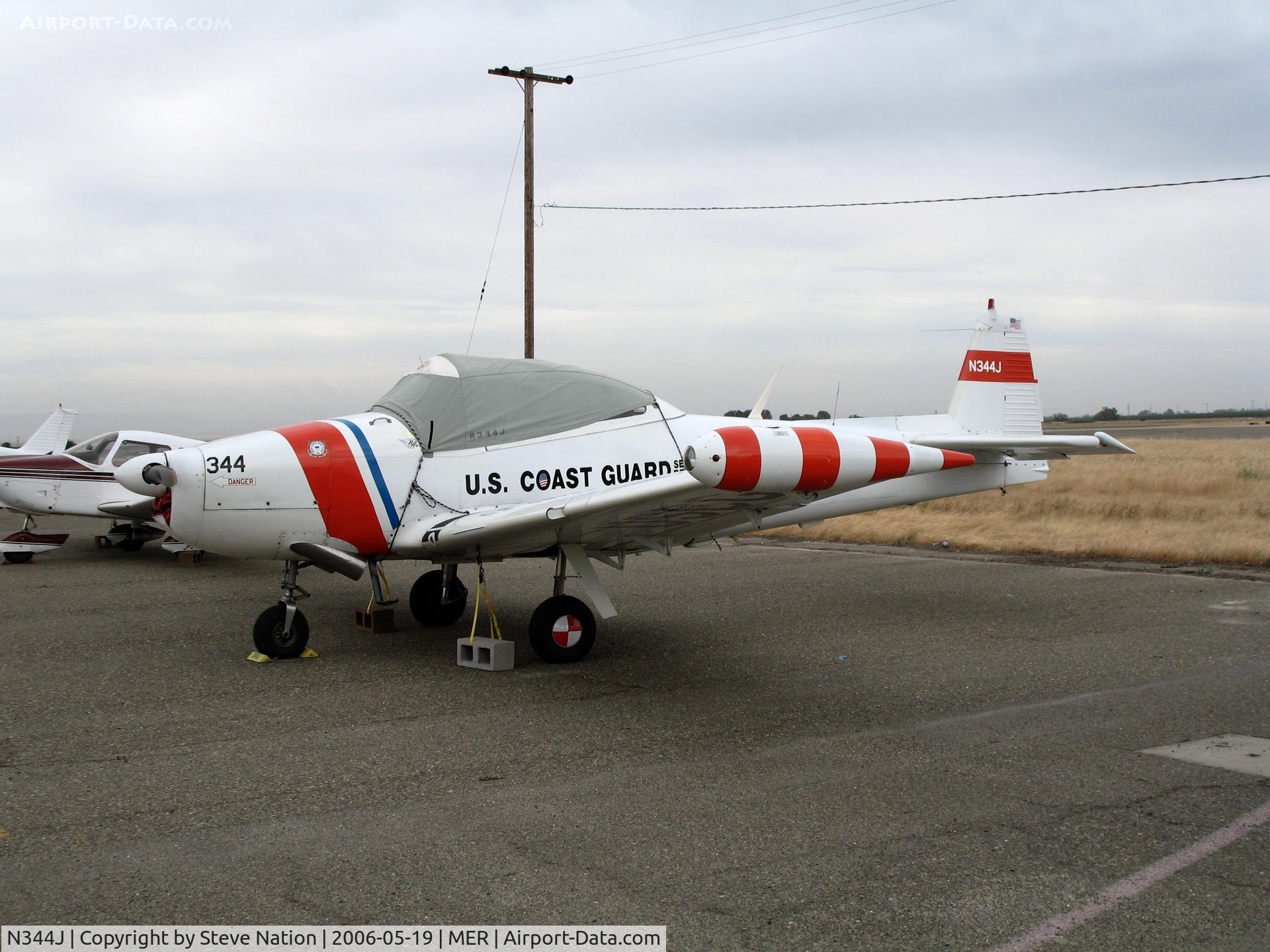N344J, 1947 North American Navion (NA-145) C/N NAV4-196, 1947 North American Navion A as U. S. Coast Guard Search Rescue in lousy weather @ Castle AFB, CA