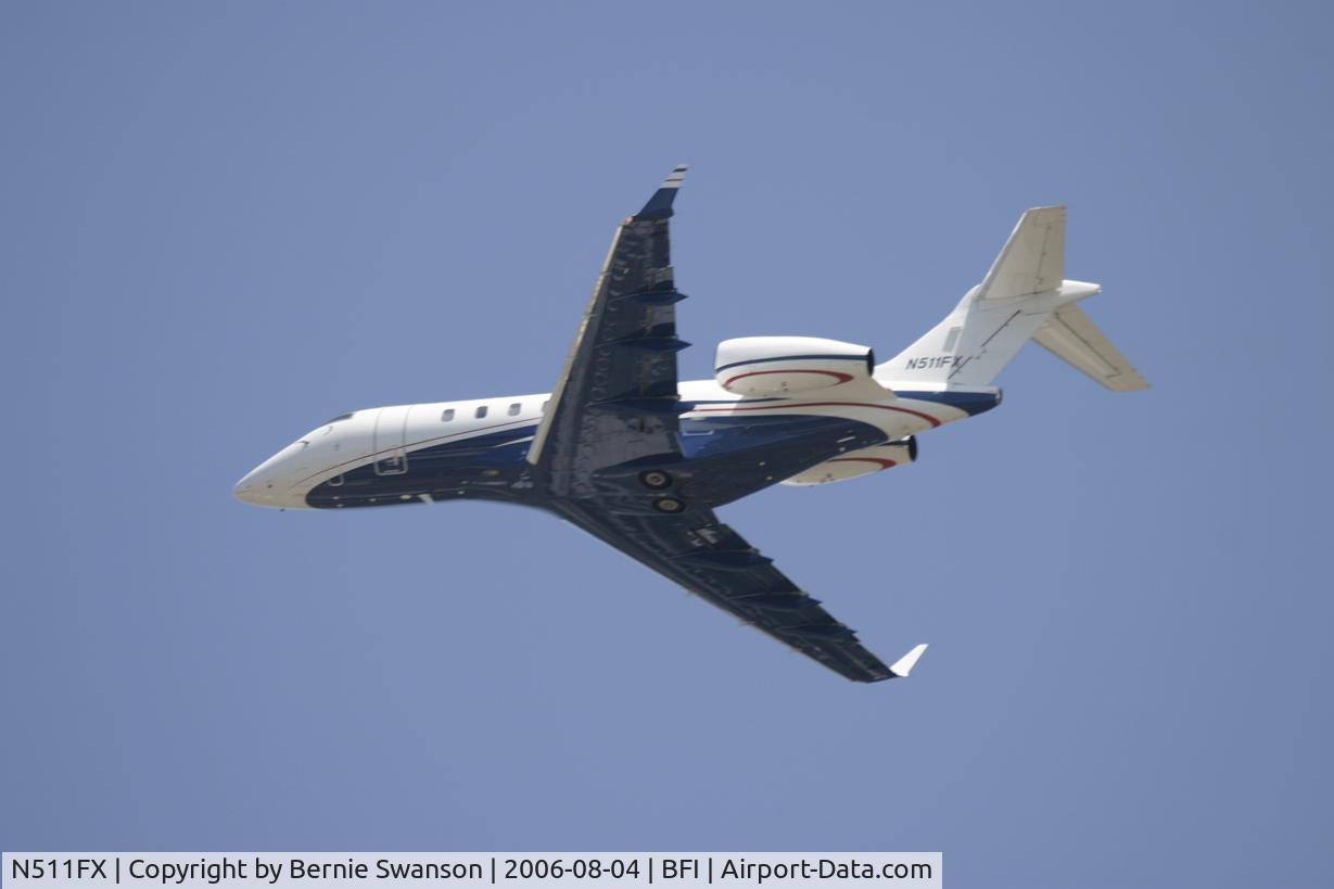 N511FX, 2004 Bombardier Challenger 300 (BD-100-1A10) C/N 20021, Leaving Boeing Field