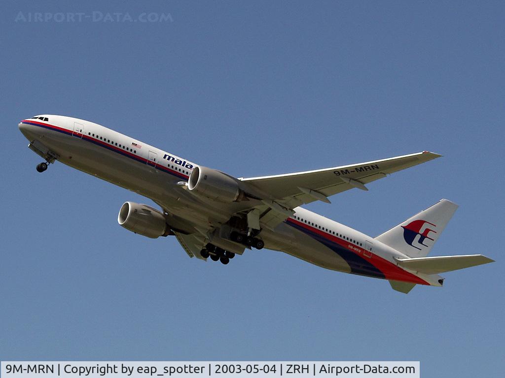 9M-MRN, 2002 Boeing 777-2H6/ER C/N 28419, Departing to Kuala Lumpur