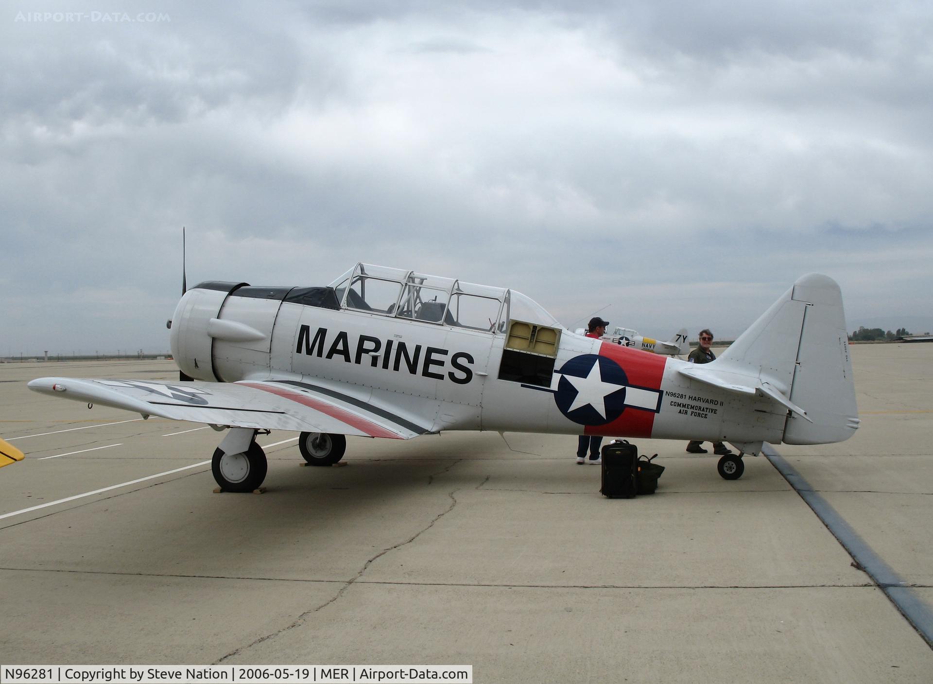 N96281, 1976 North American AT-6C Harvard IIA C/N 3832, Commemorative Air Force CC&F Harvard II Marines @ Castle AFB, CA