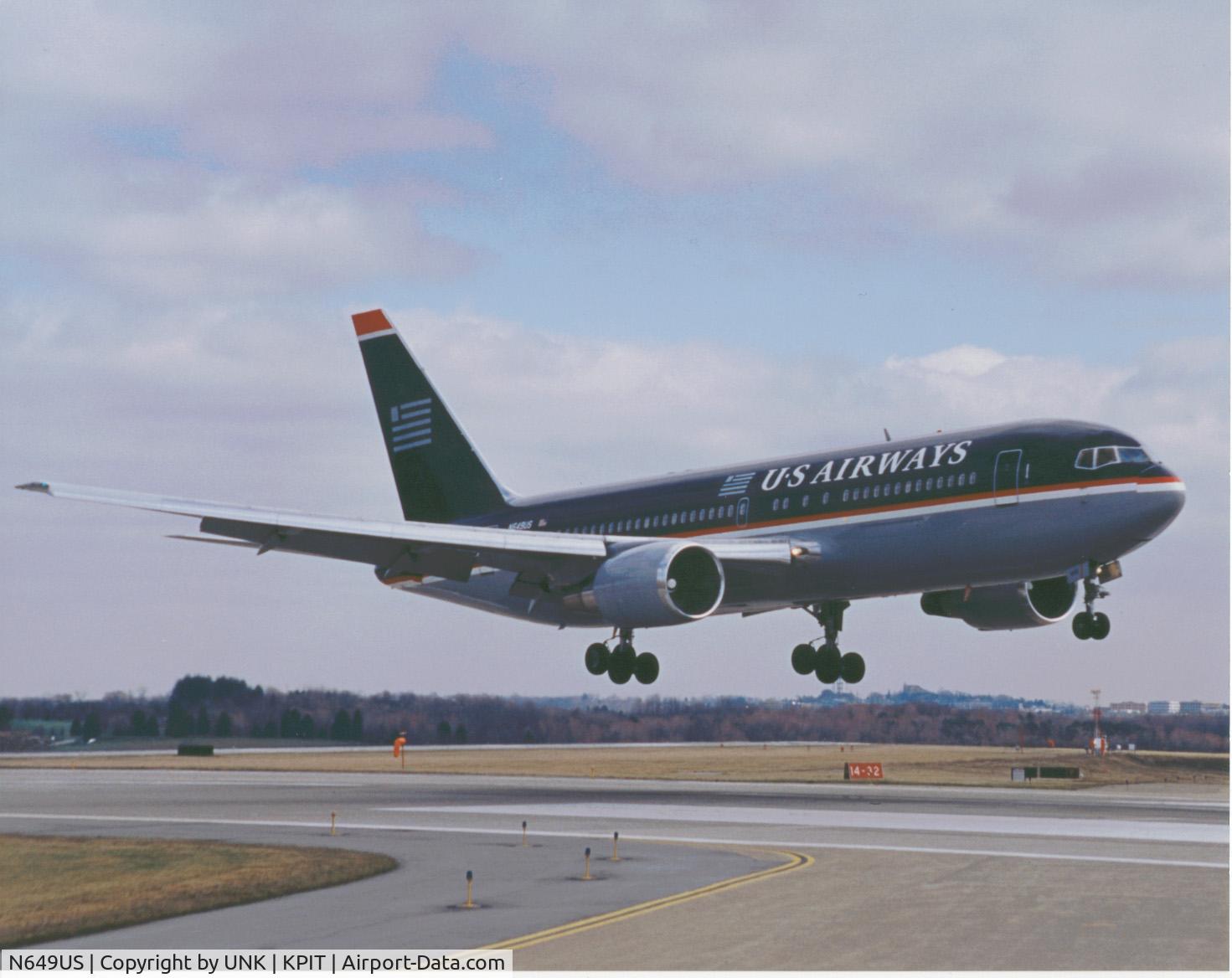 N649US, 1987 Boeing 767-201 C/N 23901, Landing Pittsburgh, PA