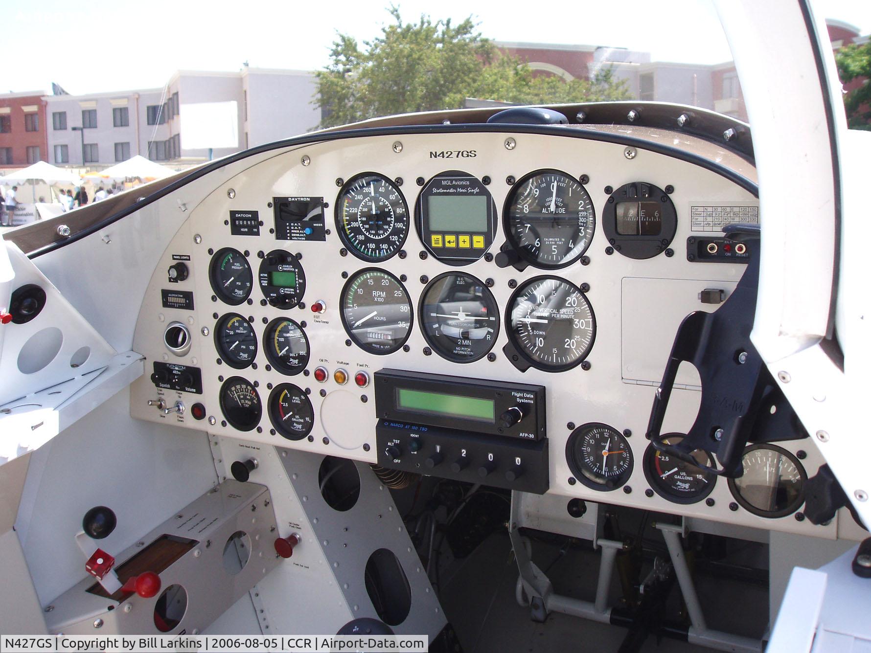 N427GS, 2004 Vans RV-8 C/N 80199, Cockpit detail
