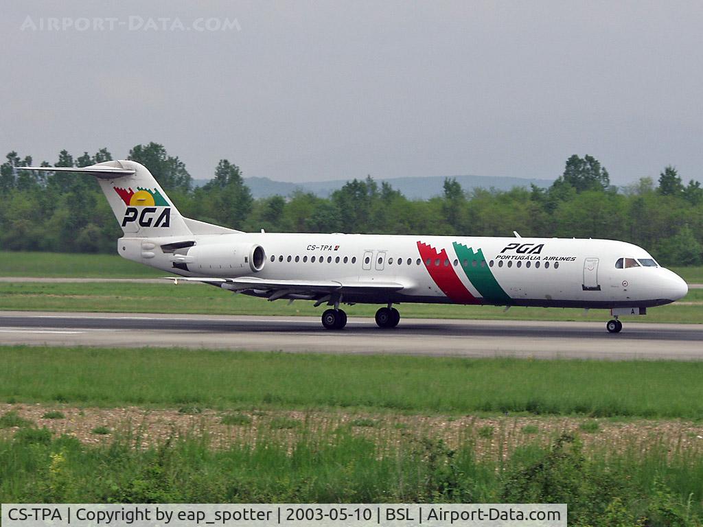 CS-TPA, 1989 Fokker 100 (F-28-0100) C/N 11257, Departing on runway 16 to LIS/OPO
