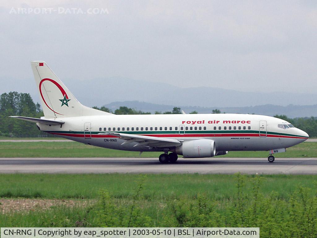 CN-RNG, 1995 Boeing 737-5B6 C/N 27679, Departing runway 16