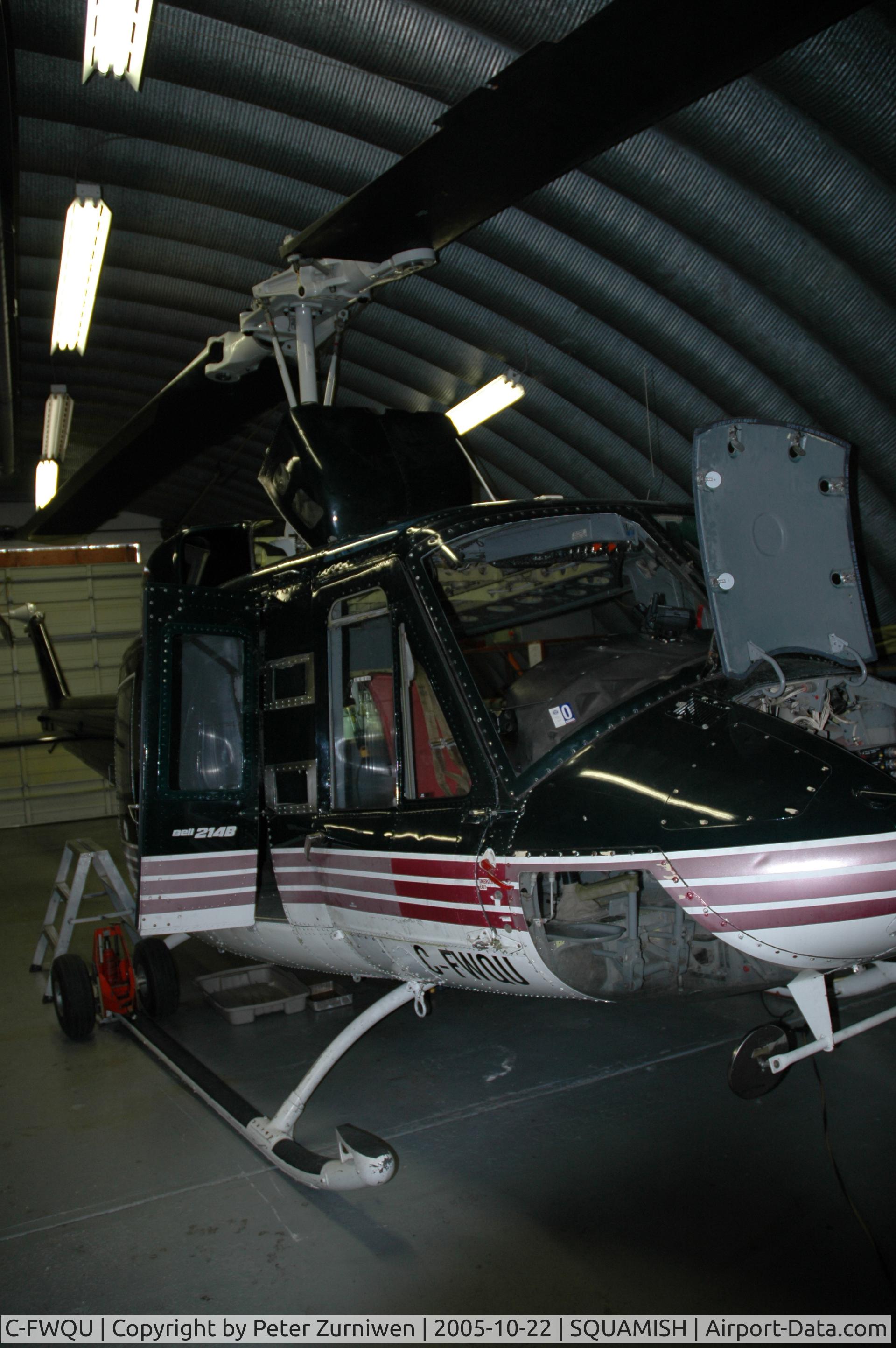 C-FWQU, Bell 214B-1 Biglifter Biglifter C/N 28029, Resting in Black Tusk Helicopters Hangar