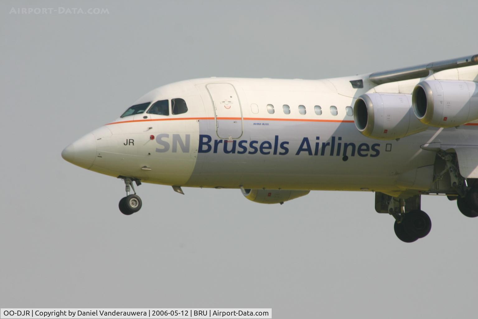 OO-DJR, 1996 British Aerospace Avro 146-RJ85 C/N E.2290, close-up of OO-DJR