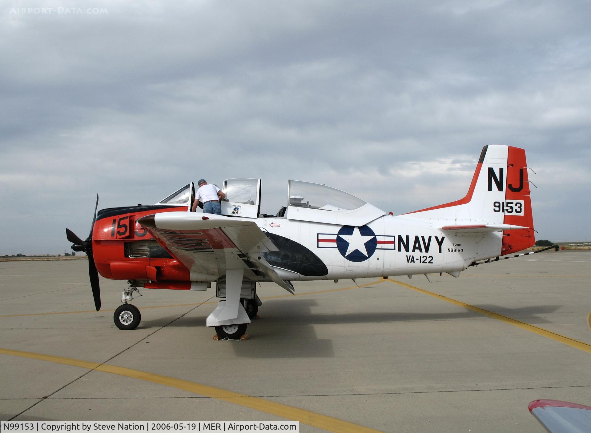 N99153, 1952 North American T-28C Trojan Trojan C/N 226-93, North American T-28C BuAer 139153 in VA-122 NJ/153 markings for West Coast Formation Clinic weekend @ Castle AFB, CA