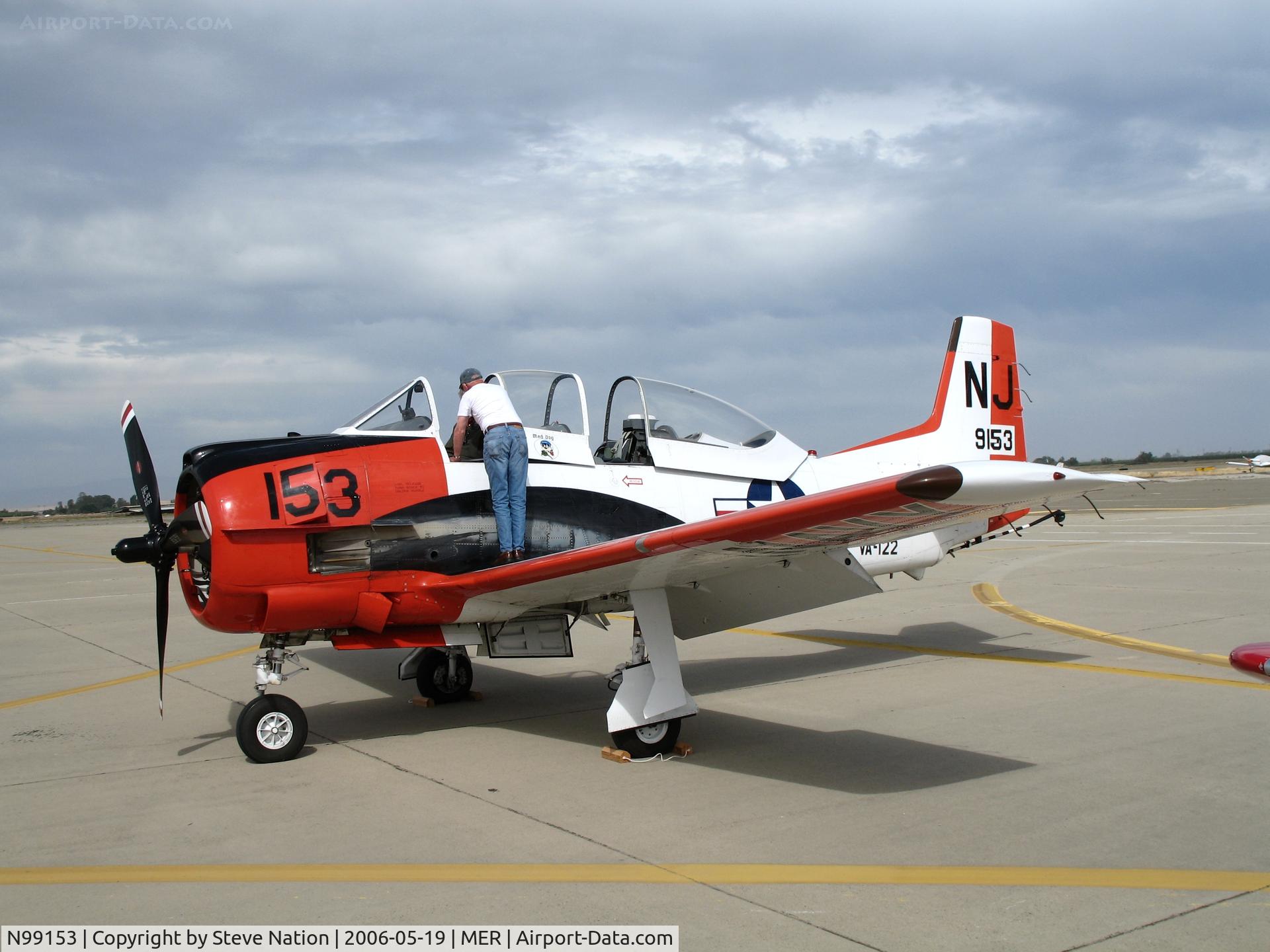 N99153, 1952 North American T-28C Trojan Trojan C/N 226-93, North American T-28C BuAer 139153 in VA-122 NJ/153 markings for West Coast Formation Clinic weekend @ Castle AFB, CA