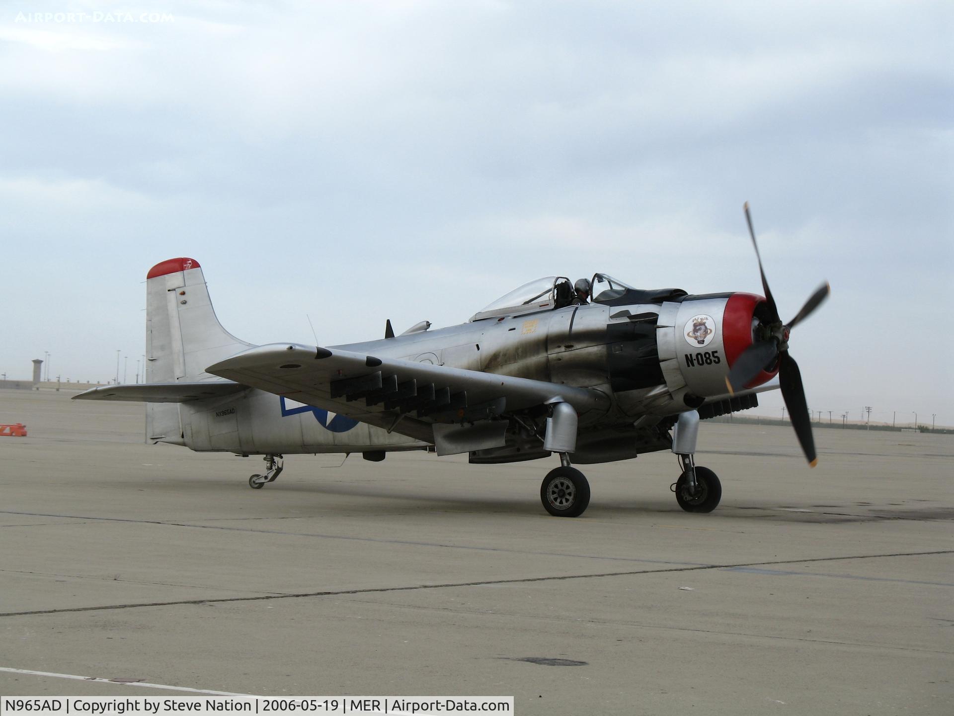 N965AD, 1952 Douglas A-1D Skyraider (AD-4NA) C/N 7765, Heritage Flight Museum Douglas AD-4N(A) as NX965AD taxying at West Coast Formation Clinic weekend @ Castle AFB, CA