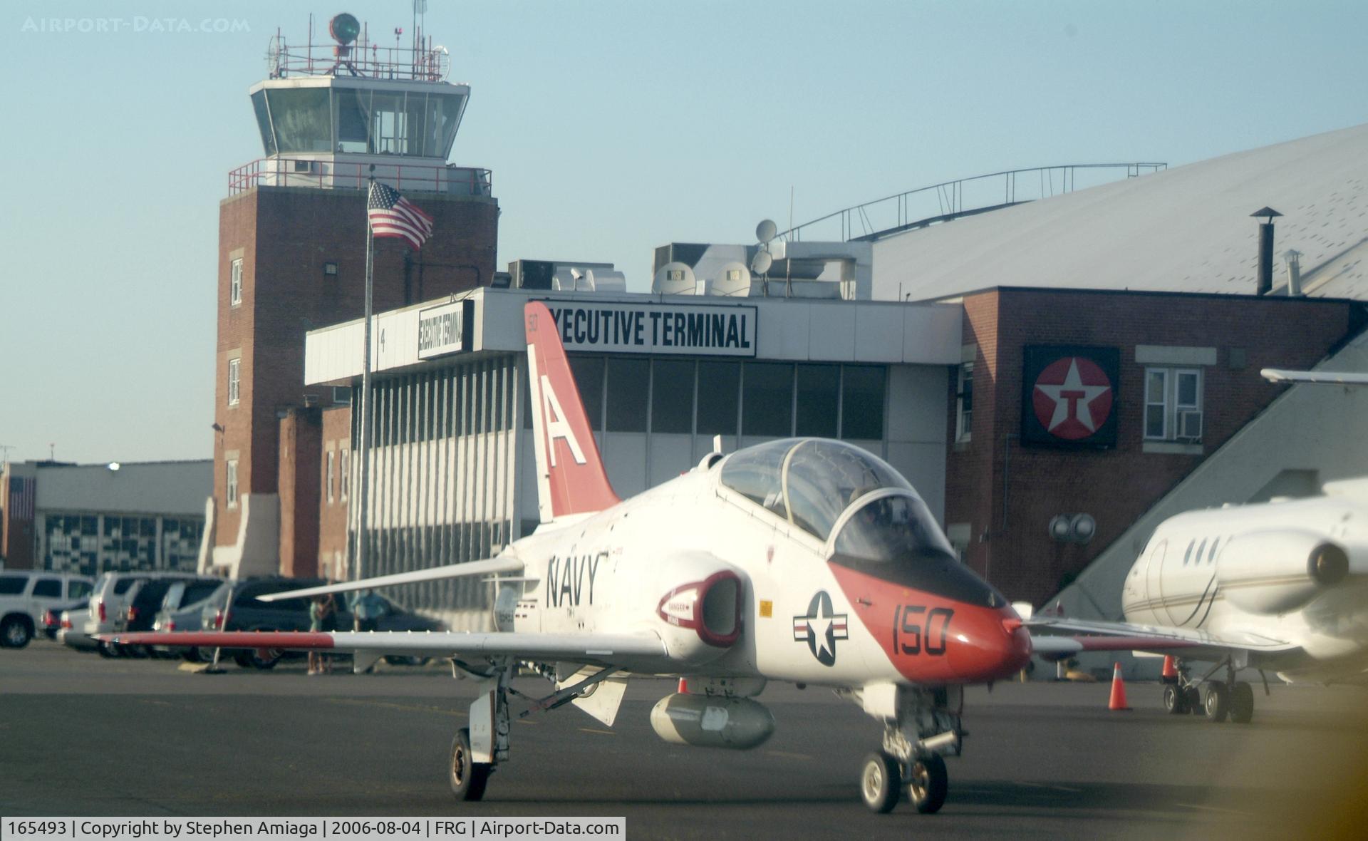 165493, Boeing T-45C Goshawk C/N C050, The Navy pays another visit to Republic, with the old tower looking on...