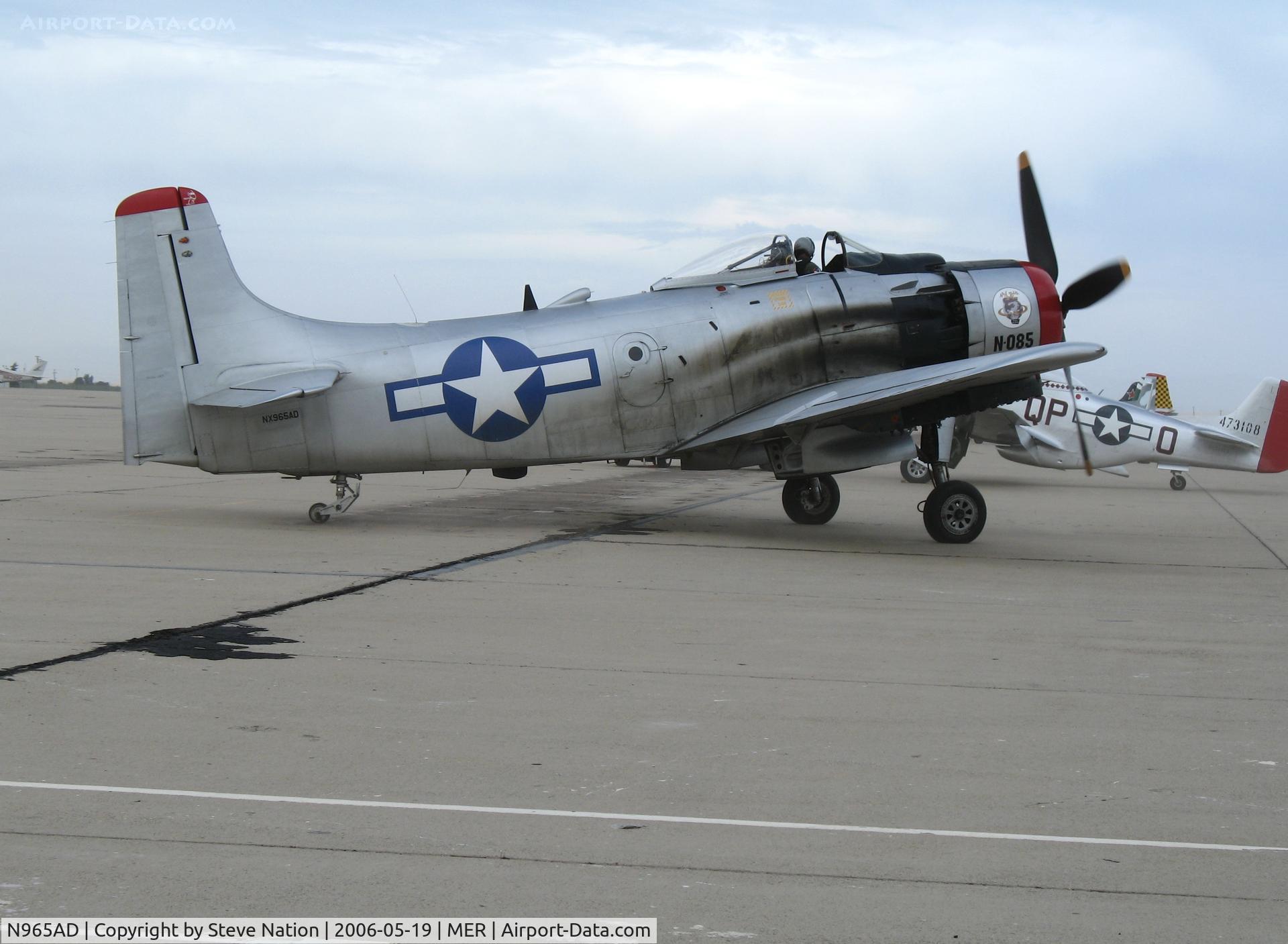 N965AD, 1952 Douglas A-1D Skyraider (AD-4NA) C/N 7765, Heritage Flight Museum Douglas AD-4N(A) as NX965AD taxying at West Coast Formation Clinic weekend @ Castle AFB, CA