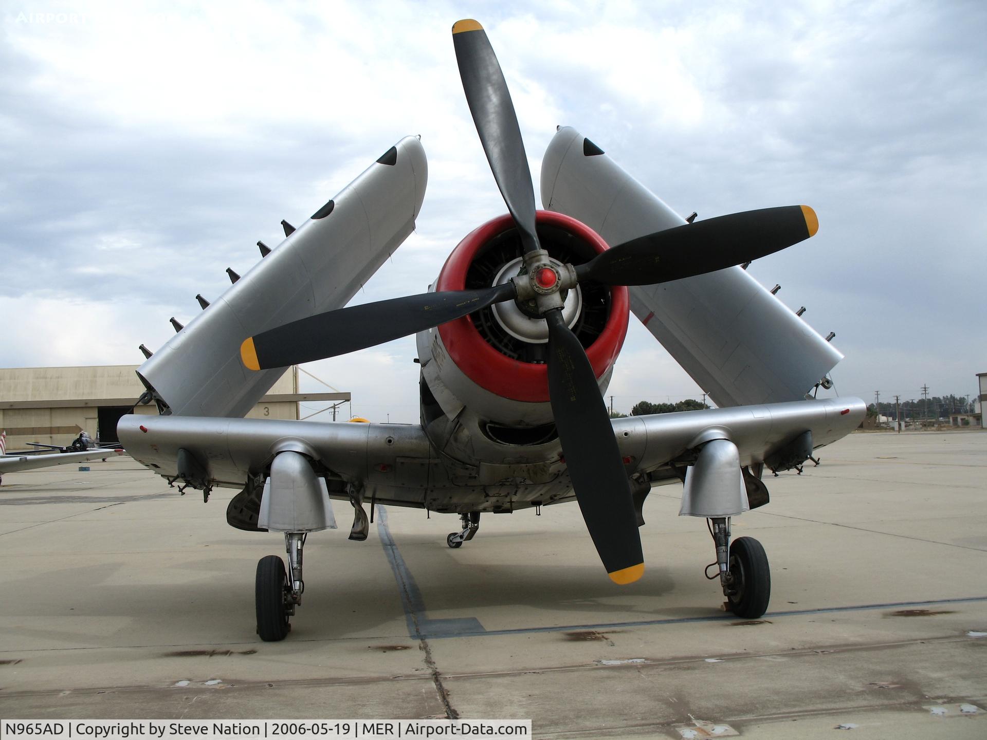 N965AD, 1952 Douglas A-1D Skyraider (AD-4NA) C/N 7765, Heritage Flight Museum Douglas AD-4N(A) as NX965AD wings-folded at West Coast Formation Clinic weekend @ Castle AFB, CA