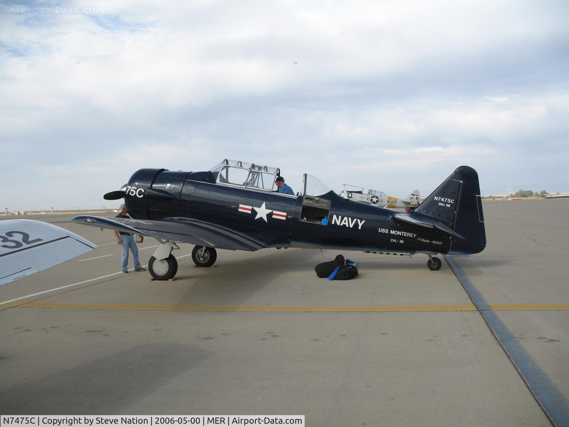 N7475C, North American AT-6F Harvard 4 C/N 44-82027, North American SNJ-6B BuAer 82027 painted in