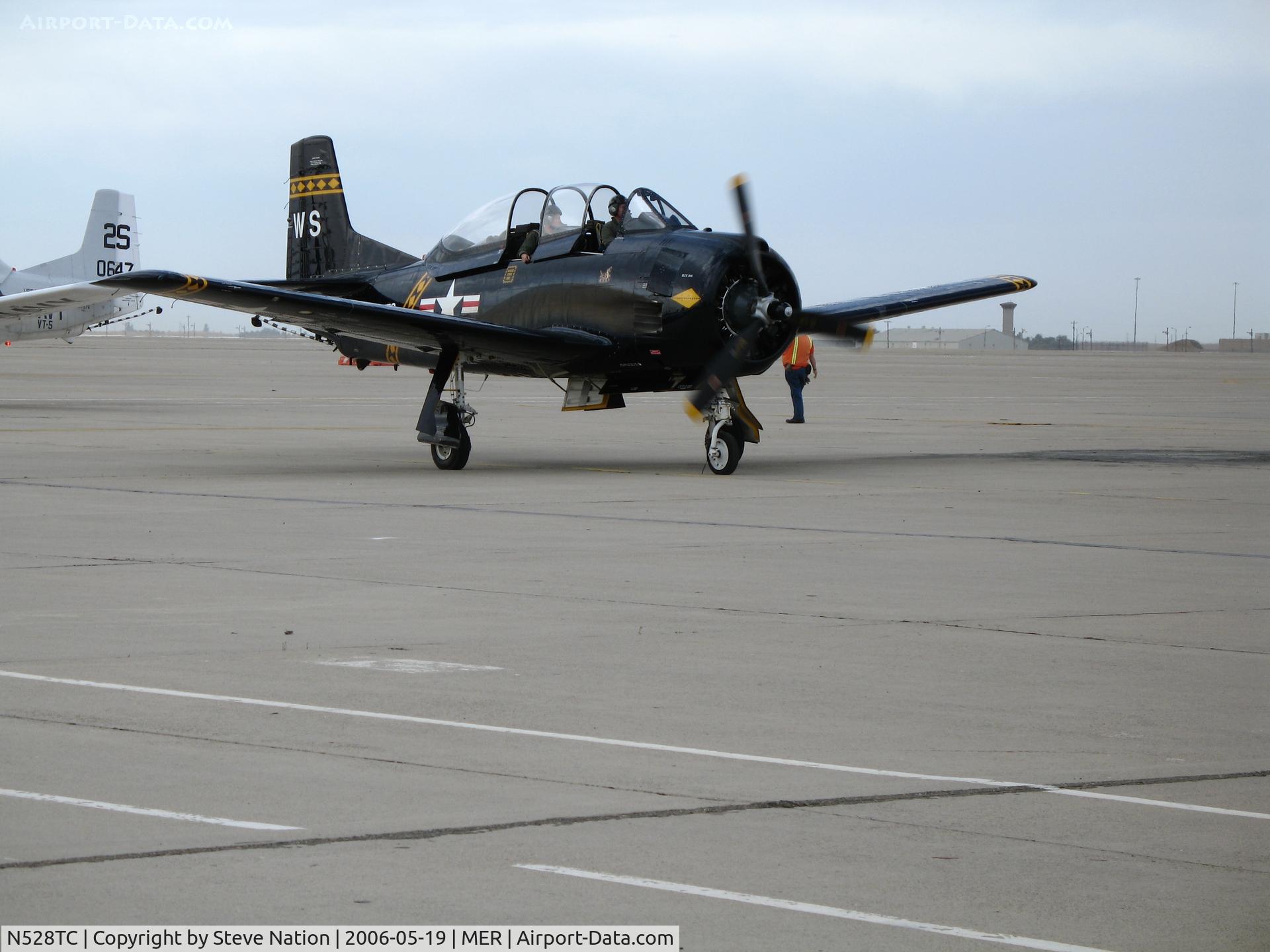 N528TC, 1957 North American T-28C Trojan C/N 252-16, North American T-28C BuAer 146253 painted as VMF-323 WS/- for West Coast Formation Clinic weekend @ Castle AFB, CA