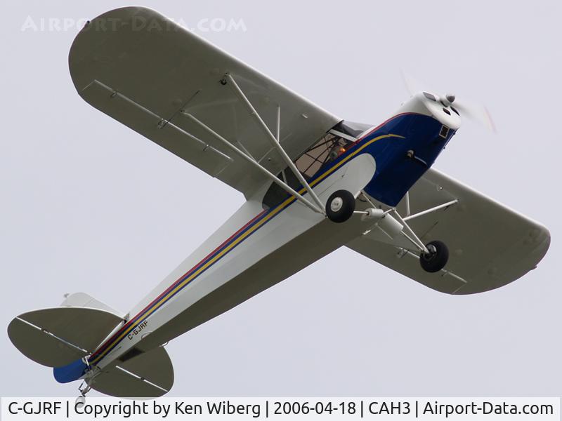 C-GJRF, Piper J3C-65 Cub Cub C/N 17584, Wonderful 1946 J3 Cub departing from RWY 13 at Courtenay Airpark, Vancouver Island.
