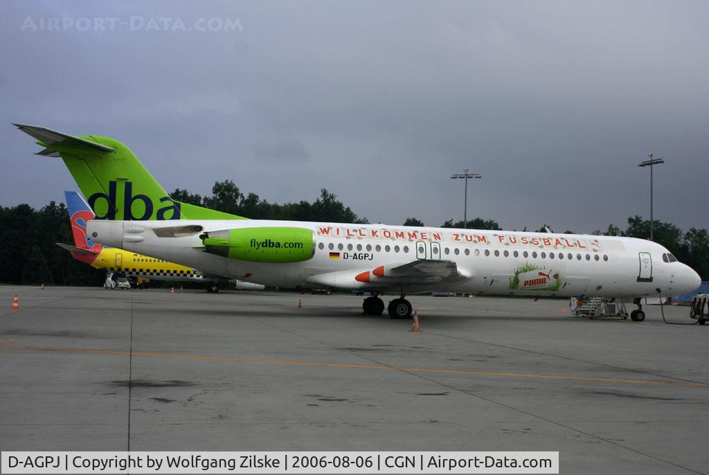 D-AGPJ, 1990 Fokker 100 (F-28-0100) C/N 11312, add. t/s