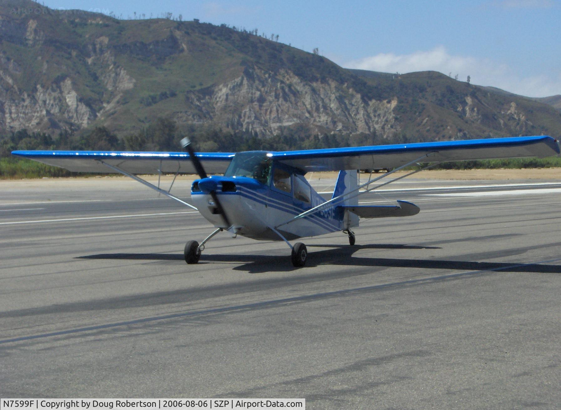 N7599F, 1970 Champion 7ECA Citabria C/N 745-70, 1970 Champion 7ECA CITABRIA, Lycoming O-235 115 Hp, 'Young Eagles' flight, taxi to Runway 22