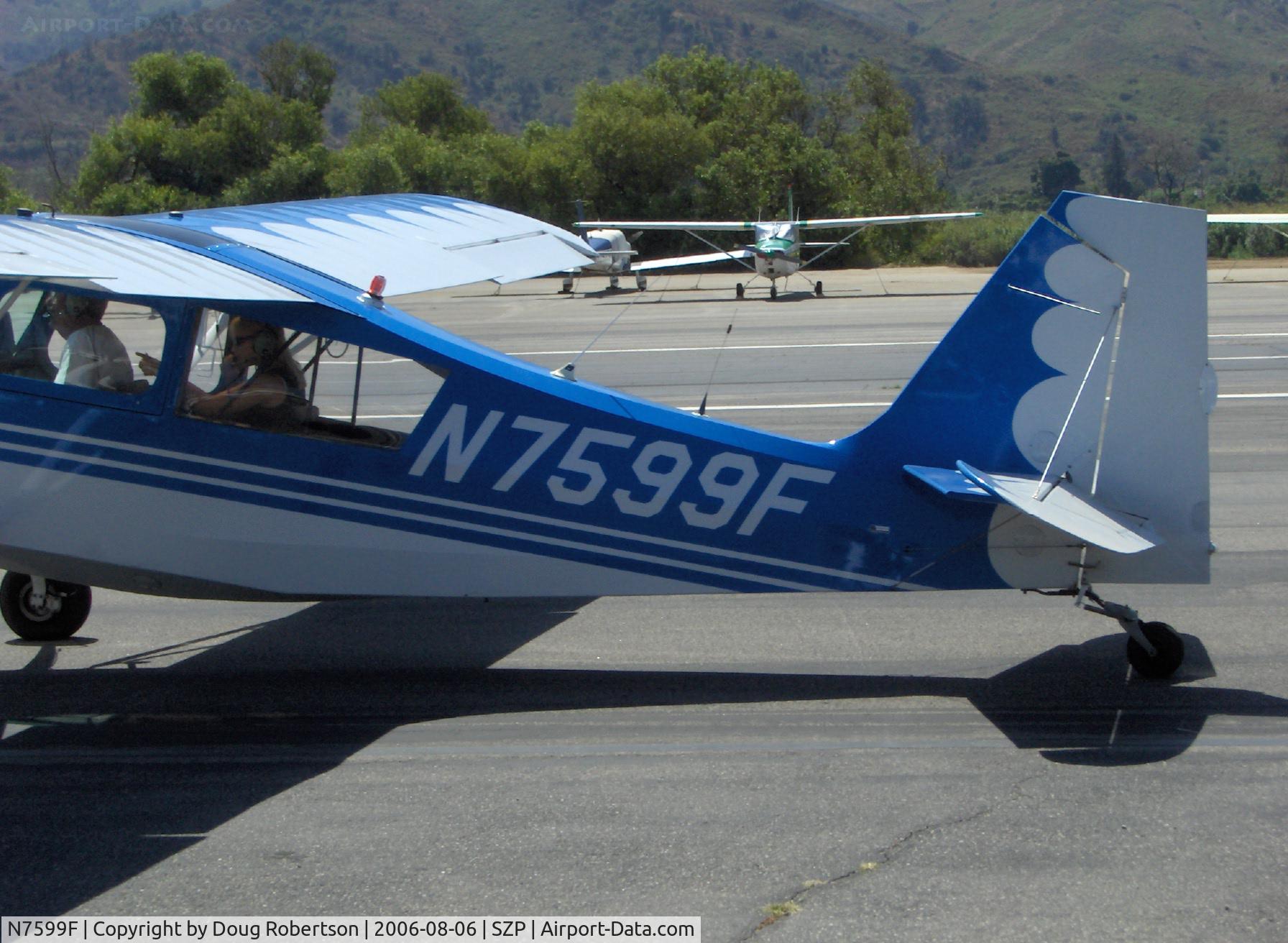 N7599F, 1970 Champion 7ECA Citabria C/N 745-70, 1970 Champion 7ECA CITABRIA, Lycoming O-235 115 Hp, 'Young Eagles' flight taxi to Runway 22