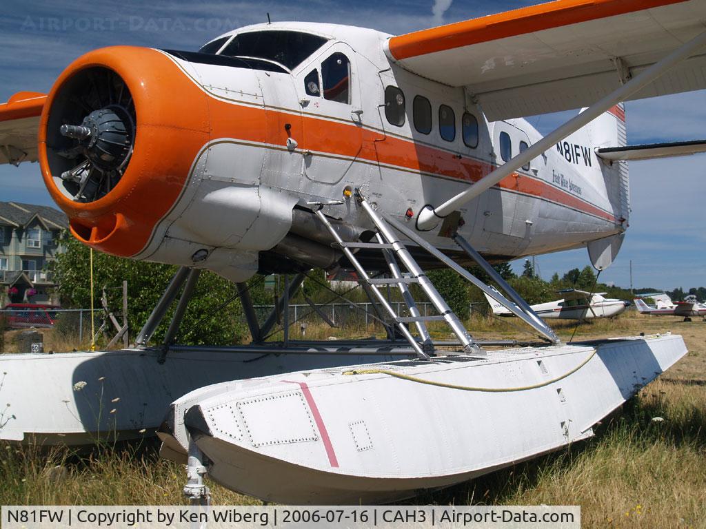 N81FW, 1956 De Havilland Canada DHC-3T Vazar Turbine Otter Otter C/N 119, Awaiting a buyer in overflow at Courtenay Airpark, Vancouver Island