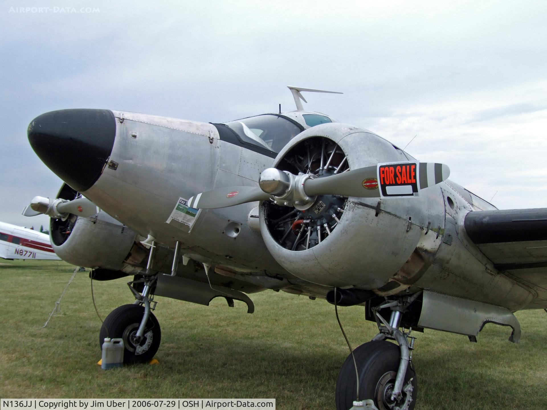 N136JJ, 1957 Beech E18S C/N BA-318, Twin Beech (for sale) at Airventure