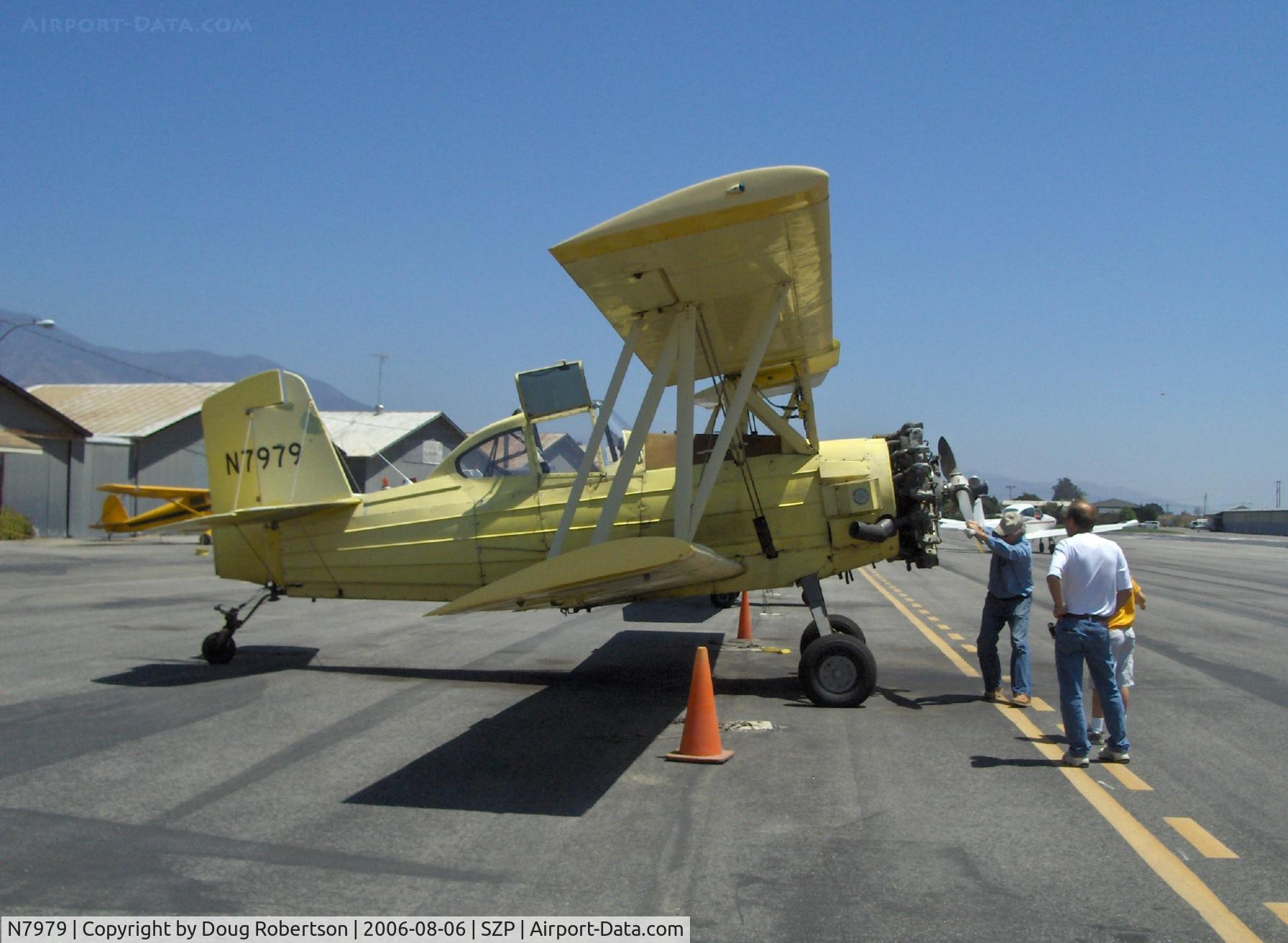 N7979, 1971 Grumman G-164A Super Ag-Cat C/N 843, 1971 Grumman-Schweizer G-164 AG-CAT, P&W R1340, pulling prop through prior to start of radial engine