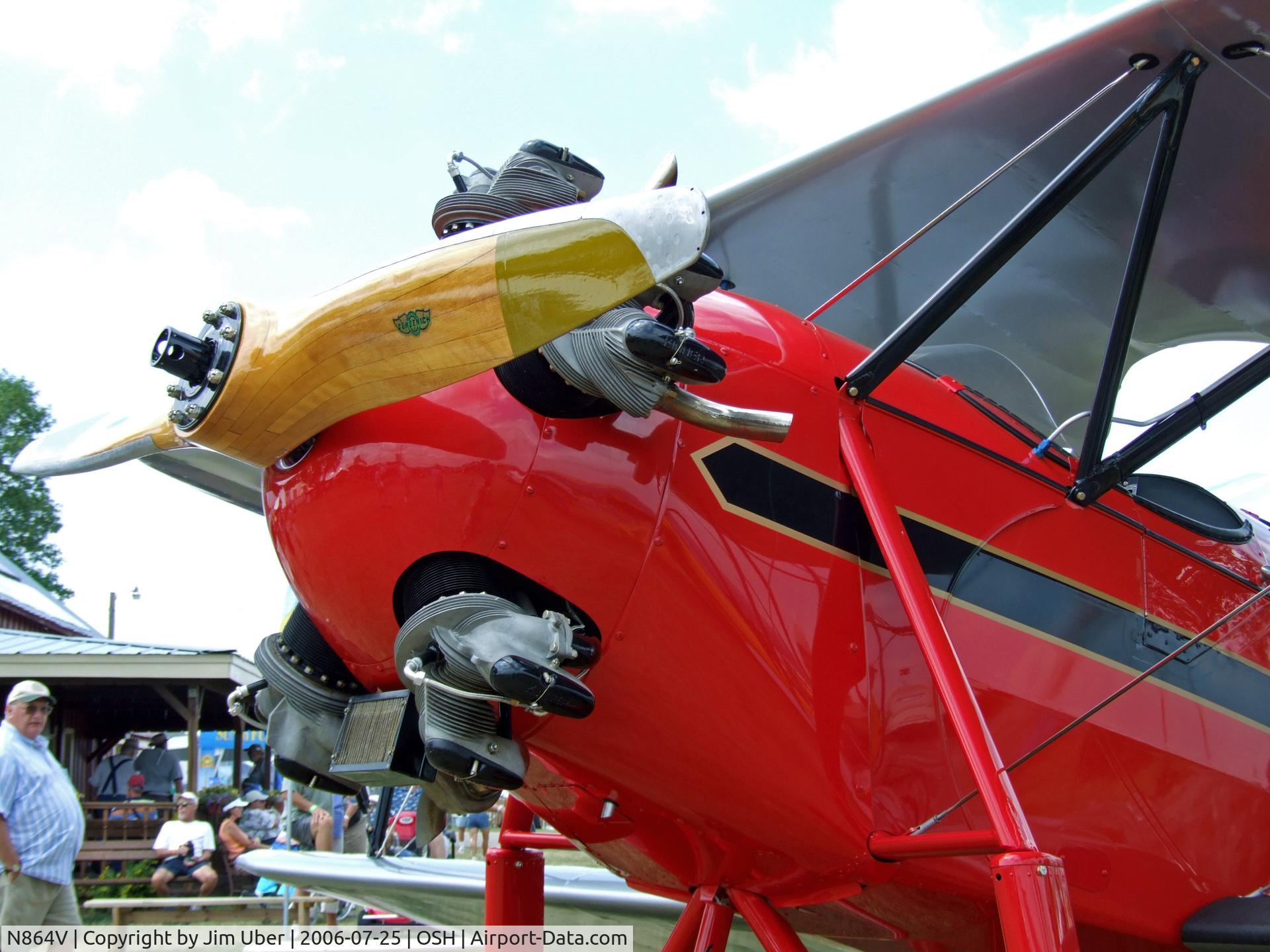 N864V, 1930 Waco INF C/N 3265, Closeup of Kinner engine (immaculate)