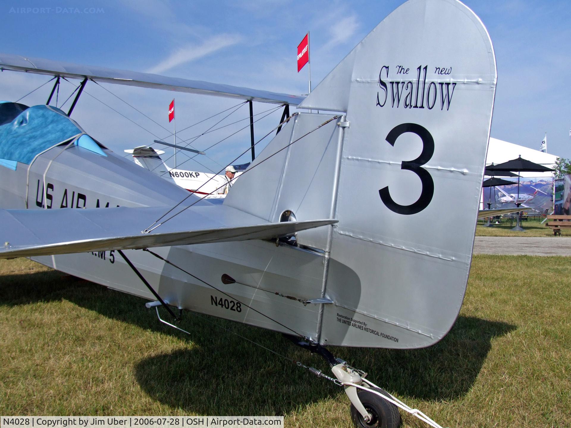 N4028, 1927 Swallow OX-5 Swallow C/N 899, Tailfeathers of the Swallow