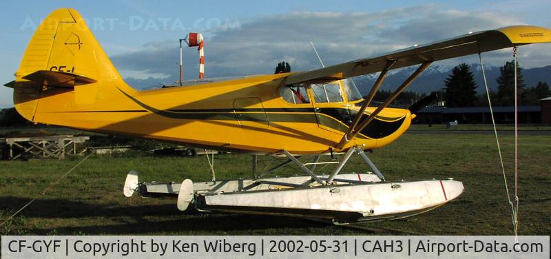 CF-GYF, 1947 Stinson 108-2 Voyager C/N 108-2911, ........and this is how it looked after being fitted with floats....quite a site !