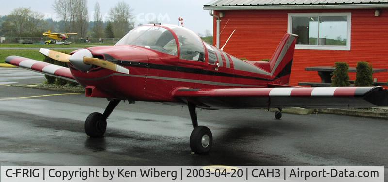 C-FRIG, 1983 Zenair Zenith CH-200 C/N 325, Early Chris Heinz design visiting Courtenay. Foggy Vancouver Island in April.